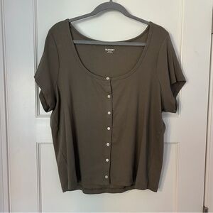Old Navy Ribbed Button Down Tee